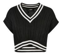 Urban Classics Felpa da donna Donna Cropped Knit College Slipover Nero M Nero