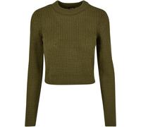 Urban Classics Maglione corto Waffle da donna 3XL Verde