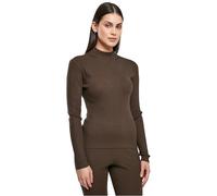 Urban Classics Maglione da Donna A Coste A Collo Alto, Marrone, S