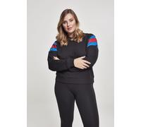 Urban Classics Maglione da donna Donna Manica a righe Equipaggio nero/blu/fuoco L Nero