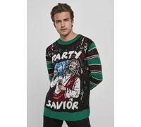 Urban Classics Maglione di Natale Savior Nero/X-Mas Verde S Nero