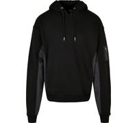 Urban Classics Felpa con Cappuccio Militare Bomber, Nero, M Uomo