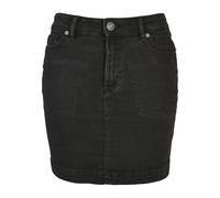 Urban Classics Minigonna Jeans vita alta Denim organico elasticizzato Nero Délavé 34 Donna