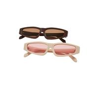 Urban Classics Sunglasses Lefkada 2-Pack Occhiali, Marrone/Marrone+Bianco/Rosa, Taglia Unica (Pacco da 2) Unisex-Adulto
