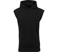 Urban Classics Open Edge Sleeveless Hoodie Uomo Felpa con Cappuccio Nero 100% Cotone Regular