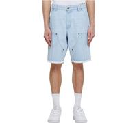 Urban Classics Open Edge Two Knee Denim Shorts Pantaloncini, New Light Blue Washed, 34 Uomo