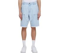 Urban Classics Open Edge Two Knee Denim Shorts Pantaloncini, New Light Blue Washed, 42 Uomo