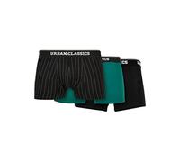 Urban Classics Boxer Organic – Confezione 3 pezzi Uomo Multicolore (Pinstripe/Nero/Verde) S