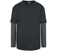 Urban Classics Oversized Shaped Double Layer Ls Tee, Maglietta Uomo, Nero (Darkshadow), Xl