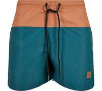 Urban Classics Block Swim Shorts, Pantaloncini da Bagno, Uomo, Teal/Toffee, 4XL