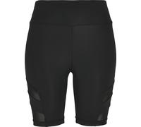 Urban Classics Pantaloncini da ciclismo a vita alta in rete da donna, nero L Nero