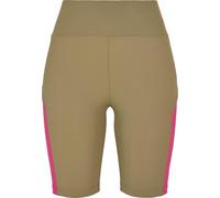 Urban Classics Pantaloncini da ciclismo da donna Colour Block Khaki/Brightviolet XL Cachi