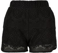 Urban Classics Pantaloncini da donna in pizzo all'uncinetto 5XL Nero