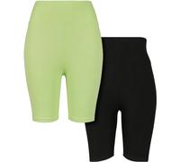 Urban Classics Pantaloncini da donna Pantaloncini da ciclismo a vita alta da donna 2 pezzi nero/biancoite S Nero