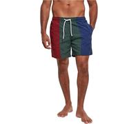 Urban Classics Pantaloncini da Nuoto a 3 Toni Bermuda, Borgogna/Verde Bottlegreen, XXL Uomo