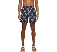 Urban Classics Pantaloncini da Nuoto con Motivo Costume da Bagno, Black/Rose, L Uomo