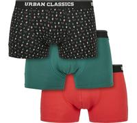 Urban Classics Pantaloni Boxer Biologici X-Mas 3-Pack Nicolaus Aop+Treegreen+Popred 3XL Multicolore
