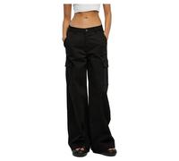 Urban Classics Pantaloni Cargo Twill da donna a vita alta e ampia Nero W27