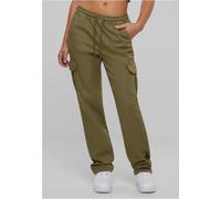 Urban Classics Pantaloni cargo da donna in twill a vita alta TB6158 S Verde