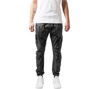 URBAN CLASSICS Pantaloni Cargo da Uomo, Cargo Joggers con Stampa Militare, Pantaloni Comodi per Uomo, Pantaloni Joggings con Apertura Gamba Elastica, Colori: Grey Camo, Taglia: 32