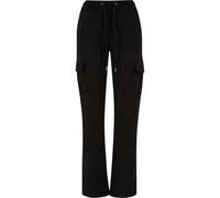 Urban Classics Pantaloni cargo da donna in twill a vita alta TB6158 S Nero