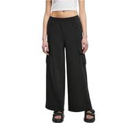 Urban Classics Pantaloni Cargo Terry da Donna a Vita Alta, Nero, XXXL