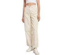 Urban Classics Pantaloni da Donna a Vita Alta 90 a Gamba Larga in Velluto a Coste, Whitesand, 64
