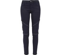 Urban Classics Pantaloni da Donna Elasticizzati da Motociclista, Blu (Dark Denim 731), W27