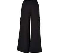 Urban Classics Pantaloni da donna Pantaloni Cargo a vita alta a gamba larga Terry XL Nero