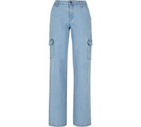 Urban Classics Pantaloni da donna Pantaloni cargo in denim dritti a vita alta da donna 33 Grigio