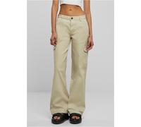 Urban Classics Pantaloni da donna Pantaloni cargo in denim dritti a vita alta da donna 34 Bianco
