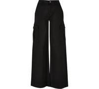 Urban Classics Twill High Waist Cargo Pants Nero 33 Donna