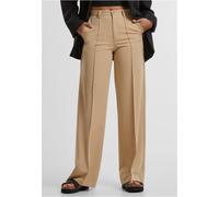 Urban Classics Pantaloni larghi a pieghe da donna TB6843 34 Beige