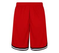 Urban Classics Stripes Mesh Shorts Pantaloncini, Cityred/Black/White, M Uomo