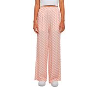 Urban Classics Pantaloni da Donna in Tessuto Organico, da Donna, a Gamba Larga, Palazzo, A Scacchi Rosa, XS