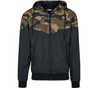 Urban Classics Pattern Arrow Windrunner Giacca, Blk/Woodcamo, m Uomo
