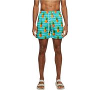 URBAN CLASSICS Costume da Bagno Uomo, Pantaloncini da Bagno ad Asciugatura Rapida, Boxer da Bagno Surf e Attivitá Sportiva, Colore pineapple aop, XL