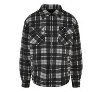 Urban Classics Plaid Teddy Lined Shirt Jacket Uomo Giacca invernale nero/bianco L 100% poliestere