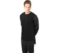 Urban Classics Pullover Long Pelle con zip Imitation Girocollo Nero M Nero