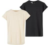 Urban Classics Ragazze Ragazze T-shirt a spalla estesa 2 pezzi UCK771A 122/128 Bianco