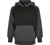 Urban Classics Ragazzi Boys 2-Tone Fake Raglan Hoody Nero/Charcoal 122/128 Nero