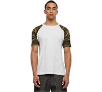 Urban Classics Raglan Contrast Tee, Maglietta Uomo, Bianco (White/Woodcamo), S