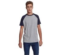 Urban Classics Raglan Contrast Tee, Maglietta Uomo, Grigio/Blu (Navy), 3XL