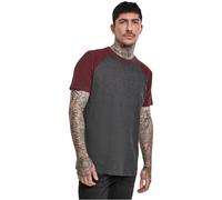 Urban Classics Raglan Contrast Tee, Maglietta Uomo, Grigio (Charcoal/Burgundy), L