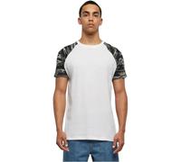 Urban Classics Raglan Contrast Tee, Maglietta Uomo, Multicolore (Wht/Darkcamo 01463), XXL
