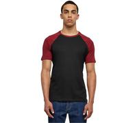 Urban Classics Raglan Contrast Tee, Maglietta Uomo, Nero/Rosso (Bordeaux), XL