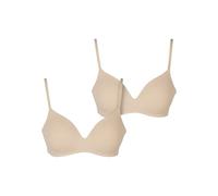 Urban Classics Reggiseno Basic Imbottito da Donna, Confezione da 2, Reggiseno Imbottito con Spalline Regolabili, Senza Cuciture, Confezione da 2, Nude+Nude, 2B