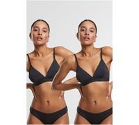Urban Classics Reggiseno donna con ferretto Reggiseno donna basic non imbottito confezione da 2 pezzi TB7655A XS Nero
