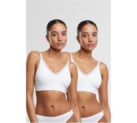 Urban Classics Reggiseno donna con ferretto Reggiseno donna imbottito Rip 2-Pack TB7657A S Bianco