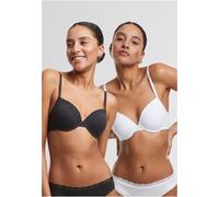 Urban Classics Reggiseno donna wit Ferretto Donna Basic Cotton Reggiseno in pizzo 2 pezzi TB7653A 75A Nero